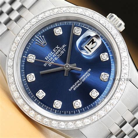 rolex blue dial 18k white gold 750|rolex watches for sale.